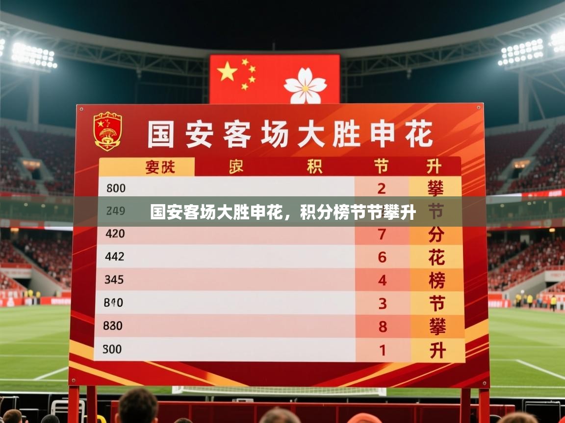 国安客场大胜申花，积分榜节节攀升